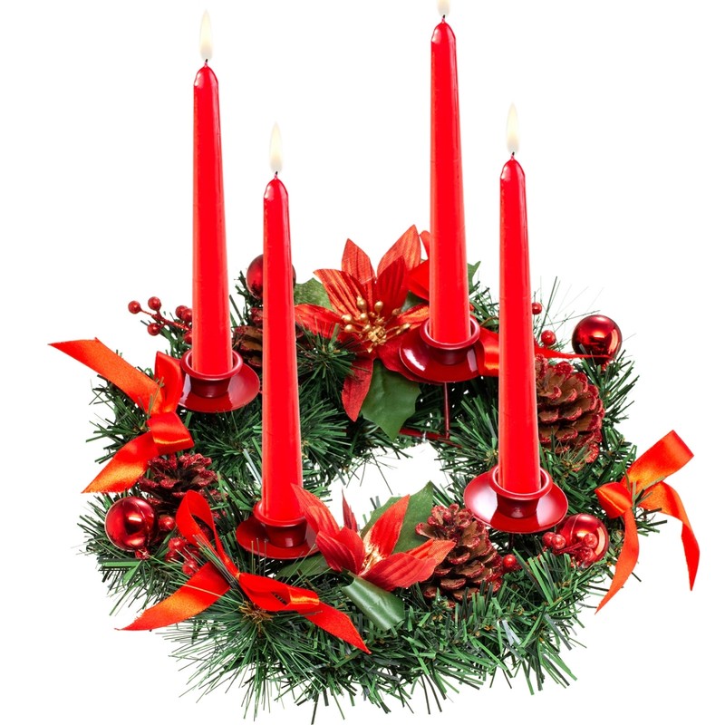 Christmas Advent Wreath Fir Wreath Christmas Arrangement Decorative Wreath with