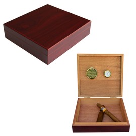 Cherry Finish Spanish Cedar Humidor with Magnet Seal and Humidifier Gel