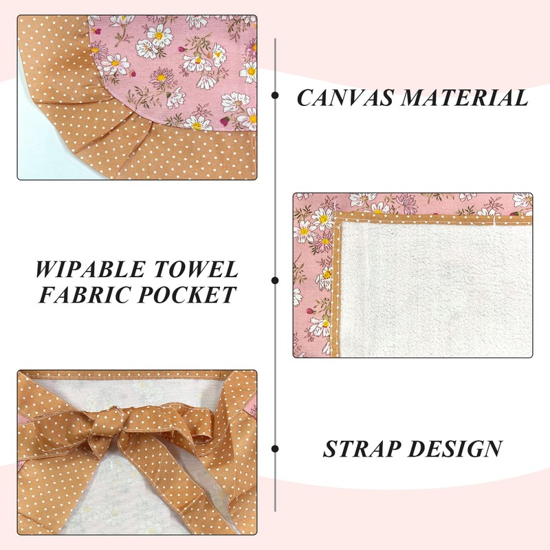 CHROMACRAFT Pack of 2 Aprons with Floral Pattern, Large Pocket