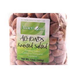 12oz Gourmet Style Bag of Delicious Californian Supreme Roasted Salted Almonds [¾ lb.]