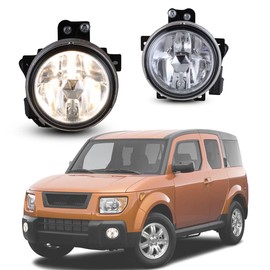 Nixon Offroad Fog Light Fit for 2003-2006 Honda Element, 2 PCS Bumper Driving Fog Light Assembly OE Style, Fog Light Lamp Replacement W/Bulb - H3 12V 55W Clear Lens + Wiring Harness Kit + Switch