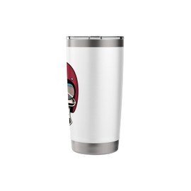 Retro Skull with Motorcycle Helmet and Sunglasses Design Stainless Steel Insulated Tumbler
