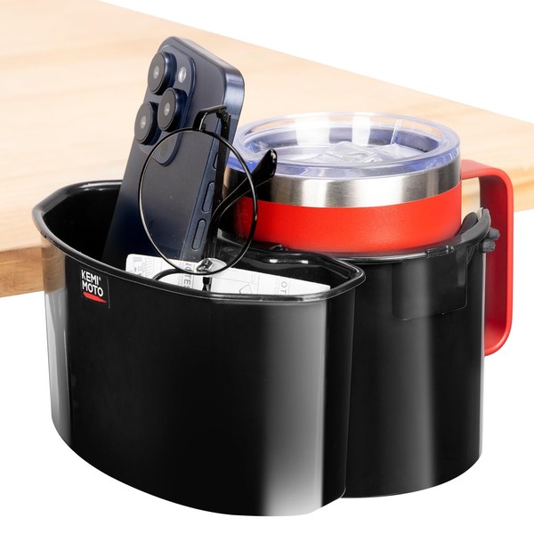 KEMIMOTO 2-in-1 Desk Cup Holder, Caddy Organizer Cup Holder for