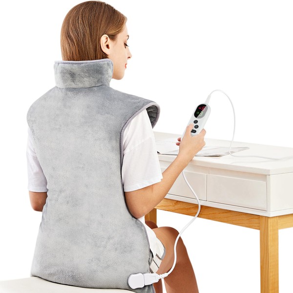 Mia&Coco Electric Heating Pad for Back Neck and Shoulders (Grey,