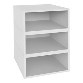 Niche Cubo Half Size Wood Stackable Storage Bookcase Shelf Organizer Cube - 3 Pack - Snow White