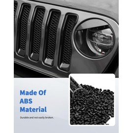 DSWSQ Side Front Headlight Cover Bezels Insert Trim for 2018-2023 Jeep Wrangler JL Sport/Sport S