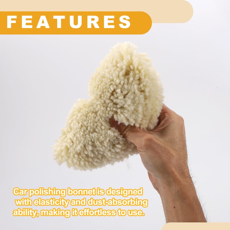 Partuto 3pc 5" 125mm Universal Wool Polishing Buffing Pad -