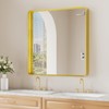 Koonmi Gold Wall Mirror for Bathroom, 30x30 Inch Matte Deep