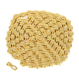 Dilwe Bicycle Chain 11 Speed Gold Hollow Bicycle Chain Gear Chain for 11 Speed Bikes Accessories