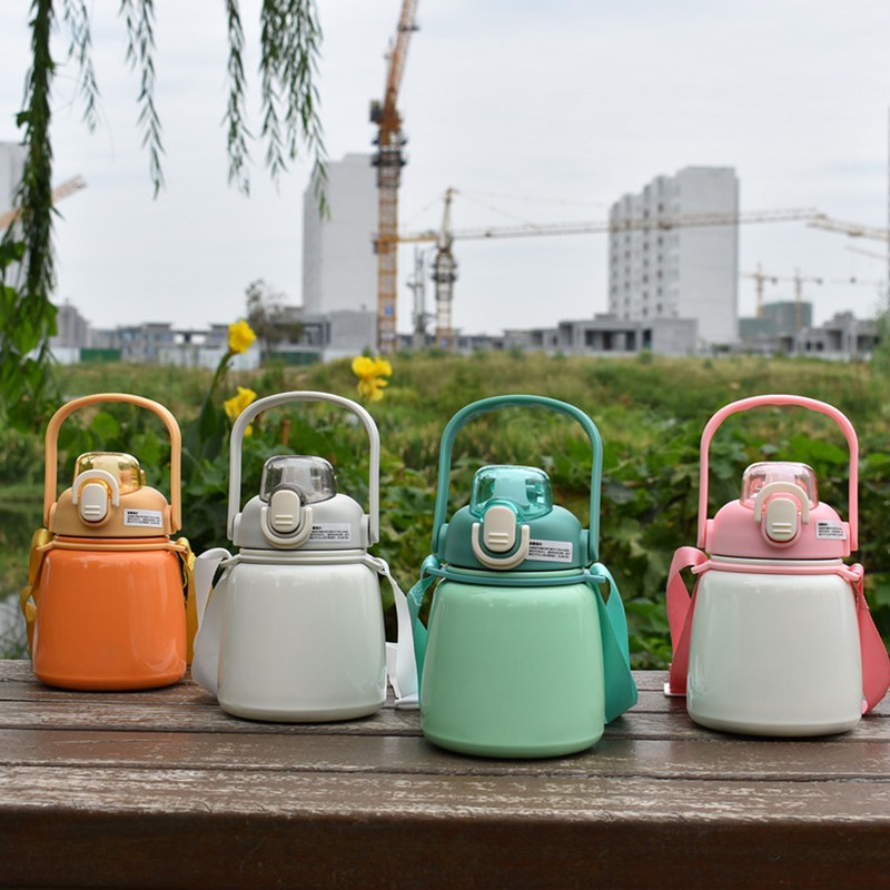 Insulated Water Bottle 650ML 304 Stainless Steel Straw Bottle for