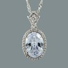 RIZILIA Pendant with 18" Chain & Oval Cut CZ [White