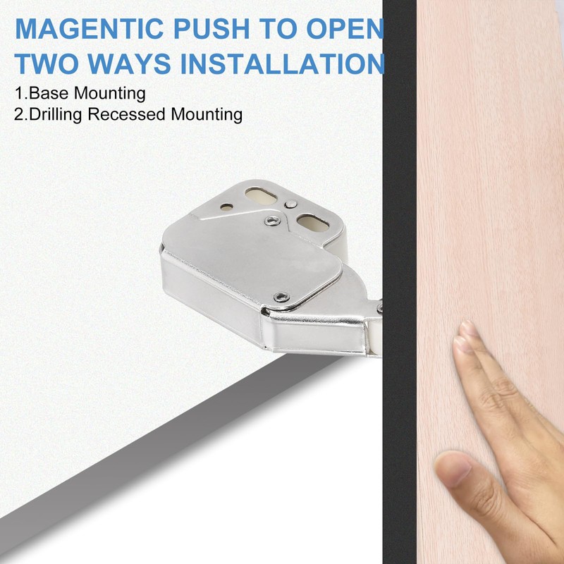 sourcing map 2 Pcs Magnetic Push Latches for Cabinet Door,