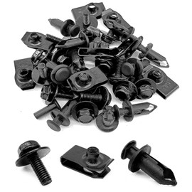 35PCS Bumper Fender Liner, Engine Under Cover Splash Shield Guard Screws, Extruded U-nuts Fastener Rivet Clips, Compatible with Infiniti G35 G37 FX35 FX45 EX35 Nissan 370Z 350Z, Black