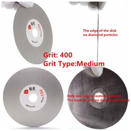 JINGLING 4" inch 100mm Diamond Flat Lap Disc Coated Grinding Disk Grit 400 Medium