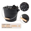 Poofzy Ash Bucket with Lid and Shovel, 1.3 Gallon Fireplace