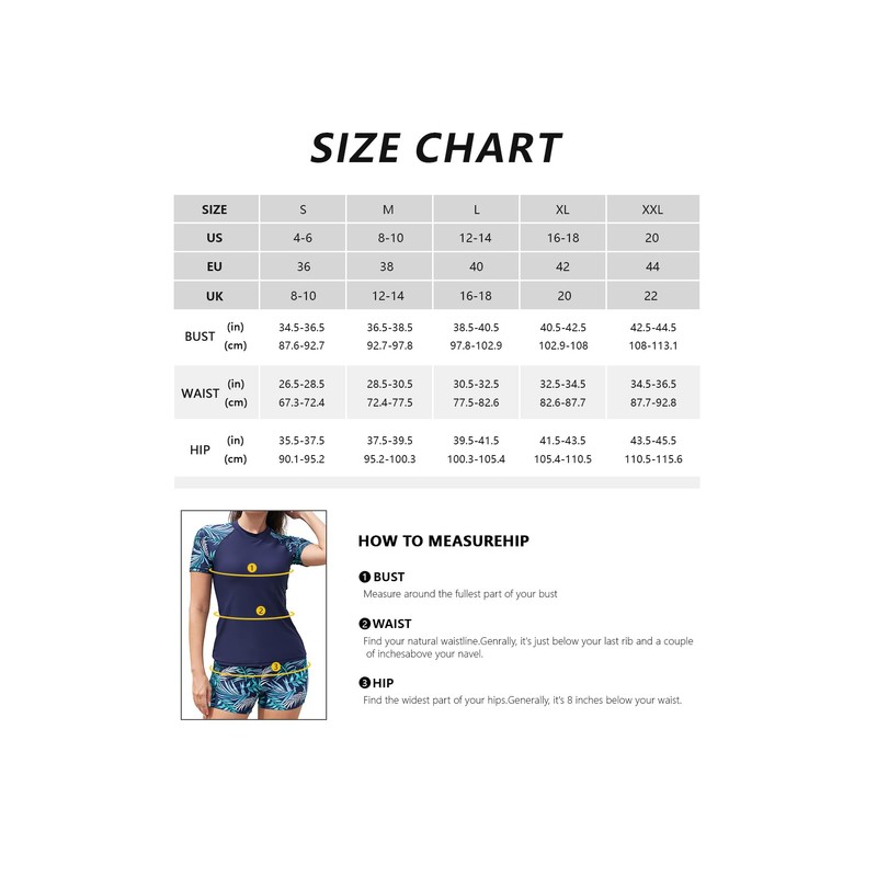 SHEKINI Women Built In Bra 2-Piece Rash Guard Swimsuits with