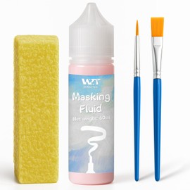 WAN2TLK Masking Fluid for Watercolor Painting 60ml Red with a Paintbrush and Eraser - Art Masking Fluid Pen Watercolor Medium Art Supplies for Artists