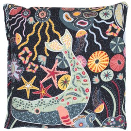 Organic Spelt Cushion 12 x 12 cm – Organic Filling & Organic Fabric "Under Water" – Heat Cushion & Cold Cushion Grain Cushion