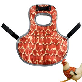 GXGM Chicken Clothing for Hens, Waterproof Real Chicken Apron with Adjustable Carry Strap, Wing Protection Equipment for Poultry House and Chicken Keeping, Chicken Saddle (Orange-Red)
