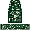 Green Lucky Shamrock St. Patrick's Day Table Runner, 2PCS 13X72In
