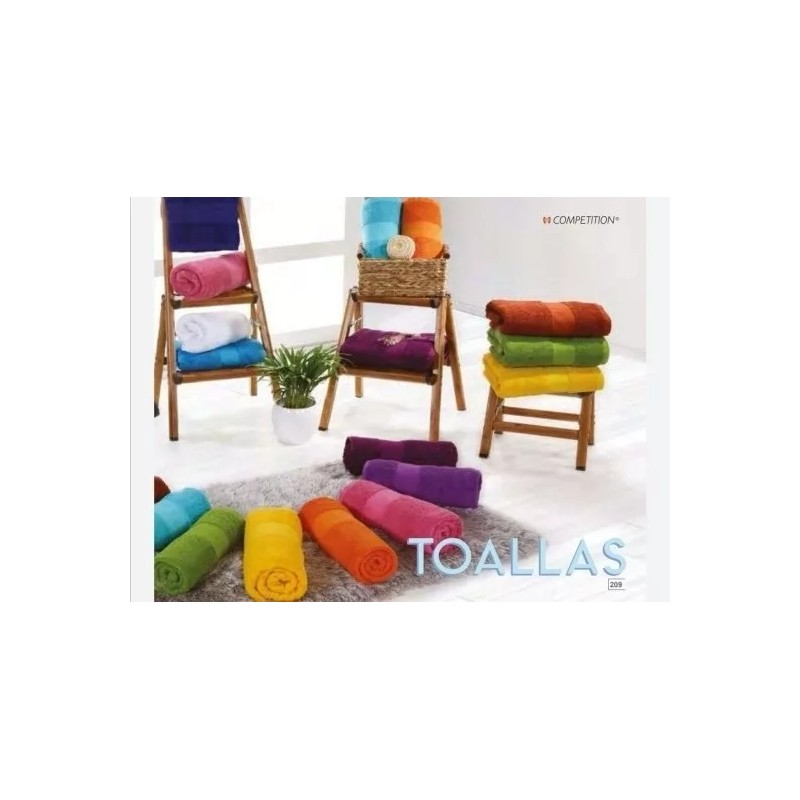Competition Toalla Medio Baño 100% Algodón 600grs, Súper Absorbentes Color