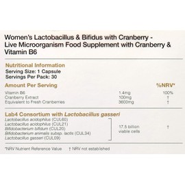 Pro-Ven Probiotics For Women 17.5 Billion CFU + Vitamin B6 Formulated for Vaginal Flora Lactobacillus and Bifidus with Cranberry Capsules - 30 Day Supply (Packaging May Vary)