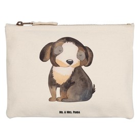 Mr. & Mrs. Panda Make Up Bag Dog Relaxed, White, M, Hand Drawn