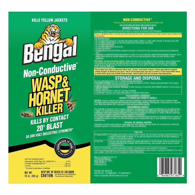 Bengal Non-Conductive Wasp and Hornet Killer – Long Range Outdoor