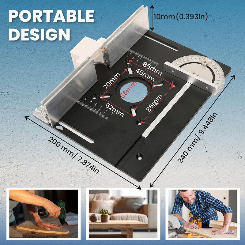 Elestoria Aluminum Router Table Insert Plate | Router Flip Plate