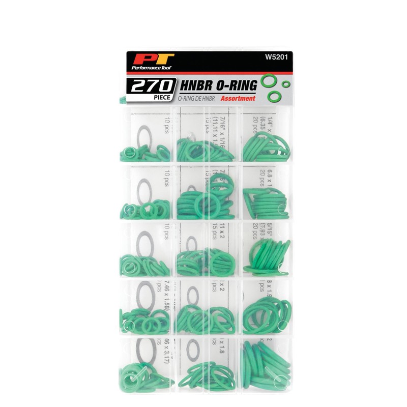 Performance Tool W5201 HNBR O-Ring Assortment in Organizing Case for