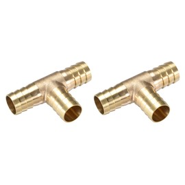 M METERXITY 2PCS Brass Hose Outlet Fitting 16mm Outside Diameter Brass Barb Splicer Fitting for Water Fuel T 3-Way