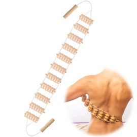 Massageroller Rücken mit Griff, Anti Cellulite Massagegerät Massage Holz Rücken Massageroller Massageroller Cellulite-Massageroller für Nacken, Beine, Rücken, Körper(100 x 7,5 CM)