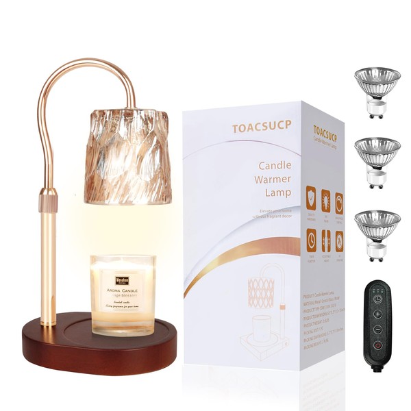 TOACSUCP Candle Warmer Lamp with 3 Bulbs, Adjustable Height Dimmable