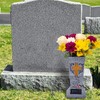 Solar Cemetery Grave Vase with LED for Fresh/Artificial Flowers Headstones