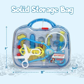 Playkidiz Doctor Play Set – 8-Pcs Toddler Doctor Kit Set with Stethoscope, Syringe, Glasses, Scissor, and More – Cute Play Doctor Set for Kids – Pretend Play Kids Doctor Kit for Toddlers 3-5 +