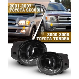 AUTOFREE Fog Lights for Toyota Tundra 2000-2006 (Not for Steel Front Bumper Models) Sequoia 2001-2007 with Bulbs 9006 12V 51W Driving Lamps Replacement Included Wiring Kit & Switch-1 Pair (Smoke Lens)