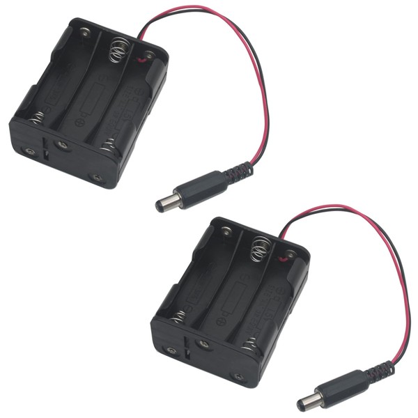 OZXNO 2 Pcs 6xAA Power Box 6V Black Battery Pack