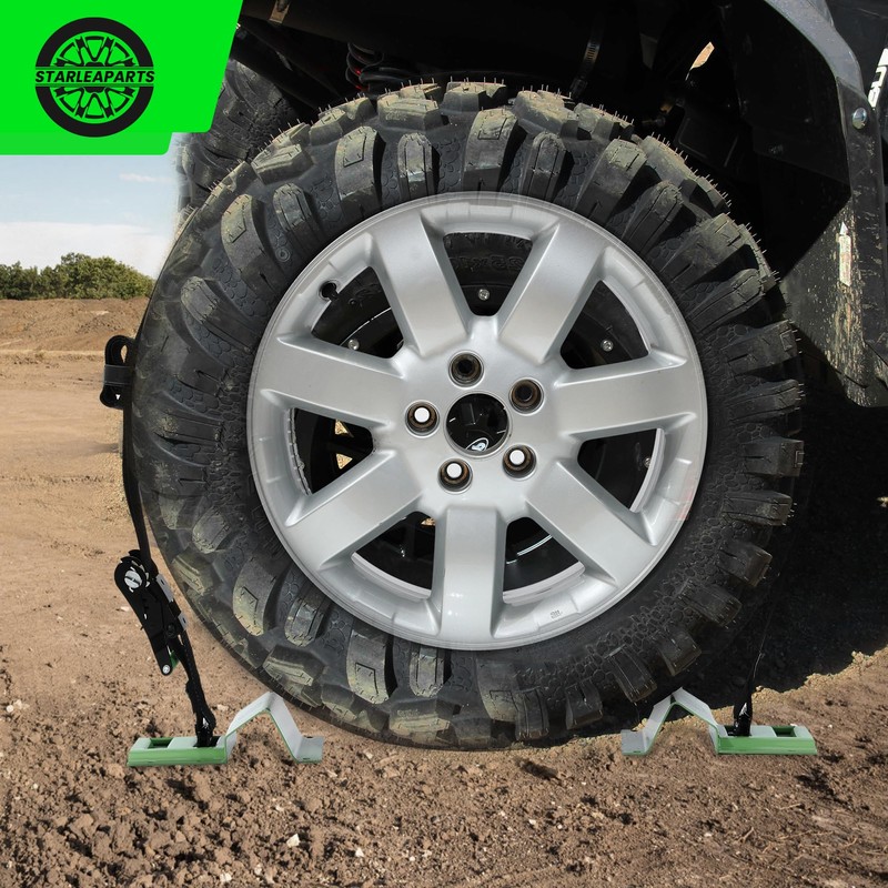 Heavy Duty Wheel Chock Tie Down Straps Set (2PK) -