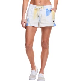 Champion Pantalón Corto de Rizo francés Campus de 2.5 Pulgadas para Mujer, Multi Wash Cloud Deep Forte Azul, S