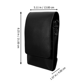 LALAFINA Barber Scissor Bag Multifunction Waist Pouch Cowhide Hairdressing Tools Storage for Hairdressers with Belt, Black