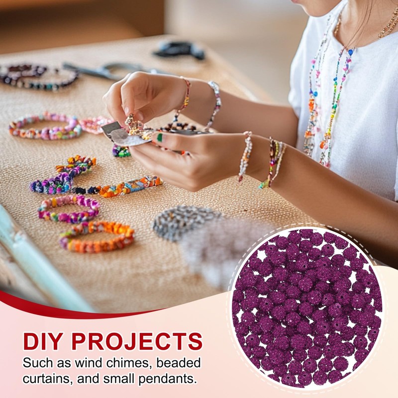 PATIKIL 200 Pcs Rhinestone Beads for Jewelry Making, 10mm Shiny