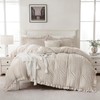 MOVE OVER Beige Ruffle Comforter Set King 3 Pieces Seersucker