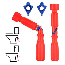 Toilet Seat Spanner Plumbing Tool Set Universal Toilet Seat Tightening Tool with 2 Replacement Heads Foldable Toilet Wrench for Installation Removal Repair Fits 10mm/13mm/17mm Nuts