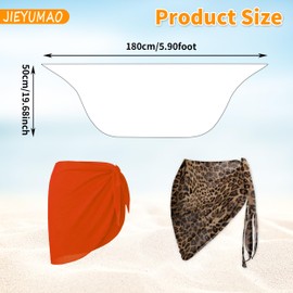 JIEYUMAO 2Pcs Short Sarong, 2 Colors Beach Sarong for Women, Fashion Bikini Wraps Chiffon Cover Up Sheer Bikini Wraps Sarong Coverups Bathing Suit Wrap for Beachwear Swimwear Party
