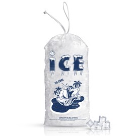FireKylin 50 Pack Ice Bags 5 lb, Heavy-Duty Ice Bags with Drawstring(2 Mils Thickness)