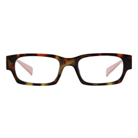 Peepers by PeeperSpecs Women's Ivy Rectangular Blue Light Blocking Reading Glasses, Tortoise/Blush, 50 + 0
