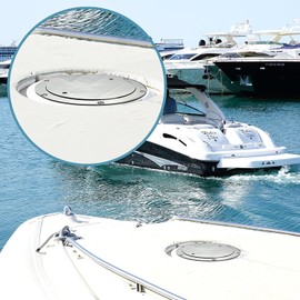 Salty Reef Marine Hardware - 5“ Boat Deck Plate - Made from Heavy Duty 316 Marine Grade Stainless Steel - Comes Now with Key to Remove Plate.