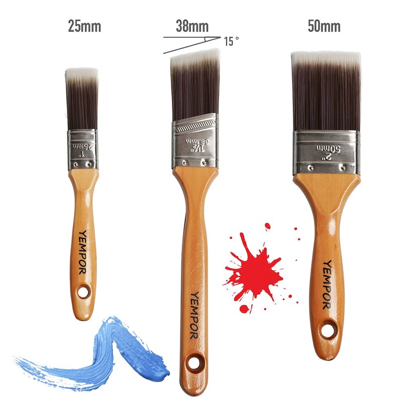 YEMPOR ® Paint Brush Set, Paint Brush 3-STK 25-38-50 mm