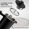 Secura French Press Coffee Maker with 3-Layer Stainless Steel Filter,