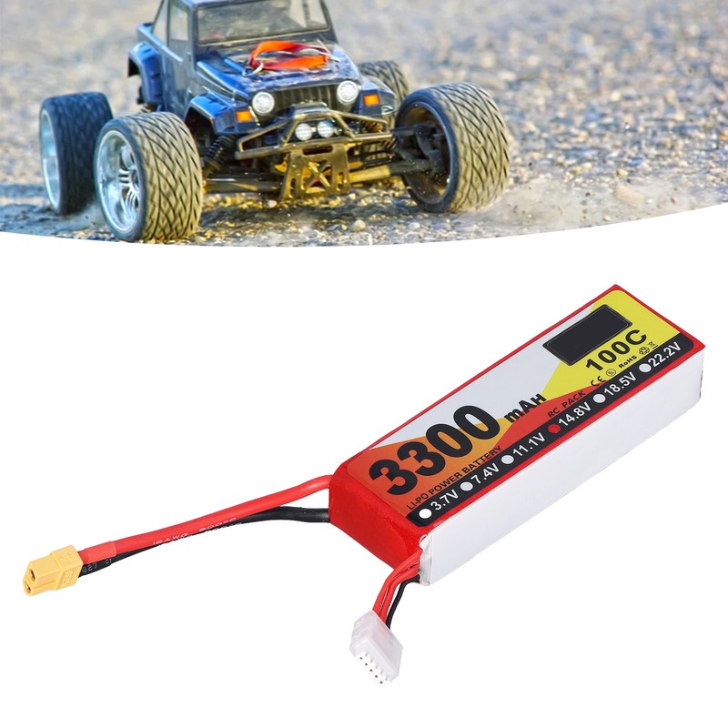 3300mAh Lipo Battery 100C Discharge Rate 14.8V 4S XT60 Plug